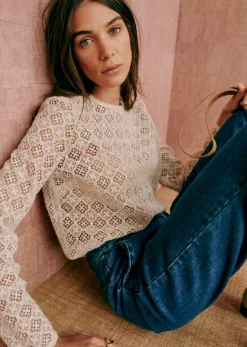 Sezane Chemises & Blouses|Blouse Lova Beige