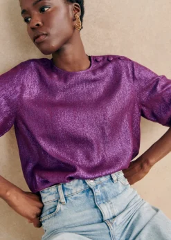 Sezane Chemises & Blouses|Blouse Tiberio Violet