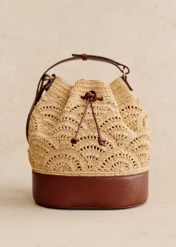 Sezane Paniers & Pochettes|Bourse Alma Raphia Naturel
