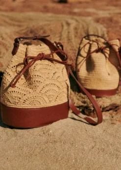 Sezane Paniers & Pochettes|Bourse Alma Raphia Naturel