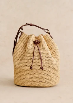 Sezane Nos Sacs Iconiques|Maroquinerie|Bourse Farrow Raphia Naturel