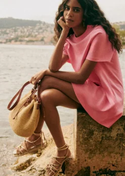Sezane Nos Sacs Iconiques|Maroquinerie|Bourse Farrow Raphia Naturel