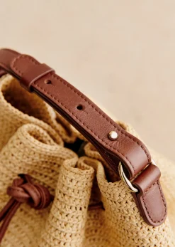 Sezane Nos Sacs Iconiques|Maroquinerie|Bourse Farrow Raphia Naturel