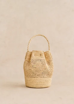 Sezane Paniers & Pochettes|Bourse Mini Capucine Raphia Naturel