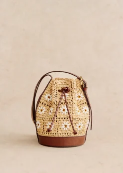 Sezane Nos Sacs Iconiques|Maroquinerie|Bourse Mini Farrow Raphia