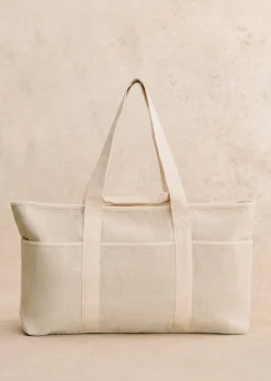 Sezane Lifestyle|Le Bain|Cabas Ecru Multicolore