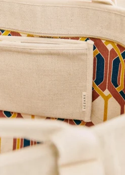 Sezane Lifestyle|Le Bain|Cabas Ecru Multicolore