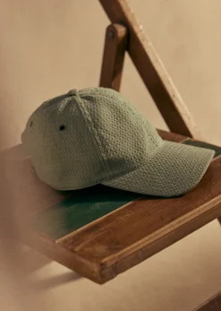 Sezane Accessoires|Casquette Chase Gaufré Vert