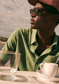 Sezane Le Bain|Chemises manches courtes|Chemise Aldo Vert Clair