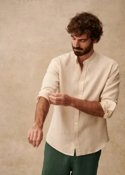 Sezane Chemises col mao|Chemises lin|Chemise Benny Lin