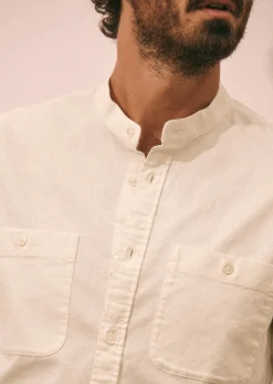 Sezane Chemises col mao|Chemises coton lin|Chemise Leone Blanc