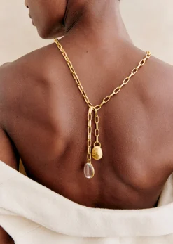 Sezane Bijoux|Bijoux|Collier Arya Doré Transparent