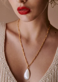 Sezane Bijoux|Bijoux|Collier Gwenael Nacre Doré