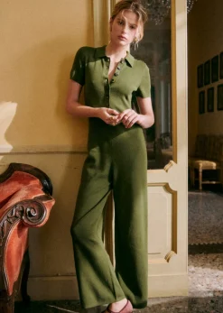 Sezane Combinaisons|Tous les Pantalons & Combinaisons|Combinaison Laurence Kaki