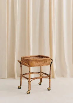 Sezane La Sélection Vintage|Desserte En Cannage à Roulettes Vintage Rotin