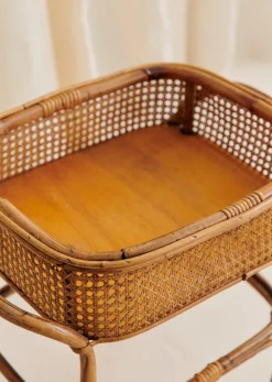 Sezane La Sélection Vintage|Desserte En Cannage à Roulettes Vintage Rotin