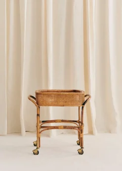 Sezane La Sélection Vintage|Desserte En Cannage à Roulettes Vintage Rotin