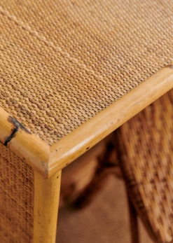 Sezane La Sélection Vintage|Ensemble Bureau Et Chaise Dans Le Style Dal Vera Années 1960 - N°2 Bambou et osier