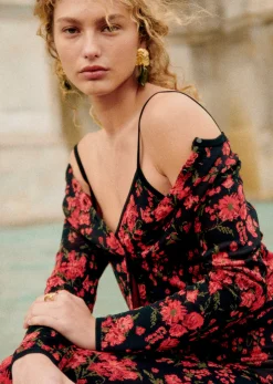 Sezane Maille|Gilet Virgile Rose Rouge