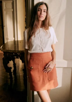Sezane Jupes & Shorts|Jupe Gillyne Brique
