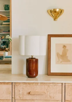 Sezane Les Lumières|Lampe Mezzo - Caramel Abat-jour Boléro - Jute Écru
