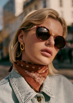 Sezane Solaires|Lunettes De Soleil Bonnie Ecailles et doré