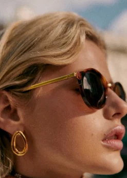Sezane Solaires|Lunettes De Soleil Bonnie Ecailles et doré