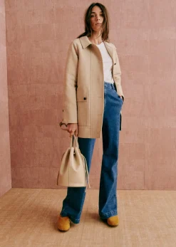 Sezane Vestes & Manteaux|Manteau Gabano Beige