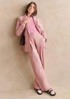 Sezane Coloré|Tous les Pantalons & Combinaisons|Pantalon Cillian - Création Solidaire Bois de rose chiné