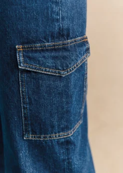 Sezane Denim|Denim|Pantalon Flint Bleu Foncé