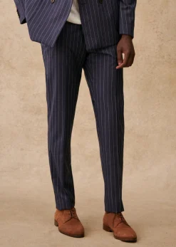 Sezane Costumes|Pantalons Formels|Pantalon Jody Marine Rayures Blanches