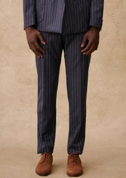 Sezane Costumes|Pantalons Formels|Pantalon Jody Marine Rayures Blanches