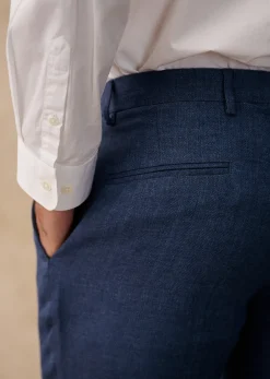 Sezane Costumes|Pantalons Formels|Pantalon Kale Chevrons Bleu