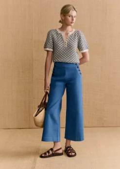 Sezane 7/8ème|Tous les Pantalons & Combinaisons|Pantalon Marino Crop Bleu