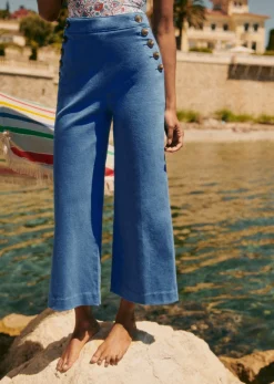 Sezane 7/8ème|Tous les Pantalons & Combinaisons|Pantalon Marino Crop Bleu