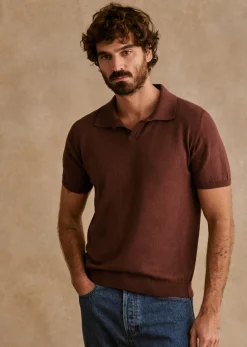 Sezane Pulls manches courtes|Polos|Polo Ezio Rouille Chiné
