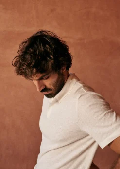 Sezane Polos|T-Shirts coton lin|Polo Martin Ecru