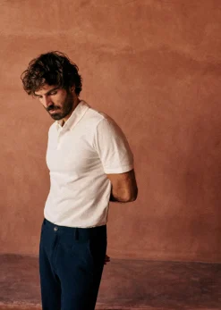 Sezane Polos|T-Shirts coton lin|Polo Martin Ecru