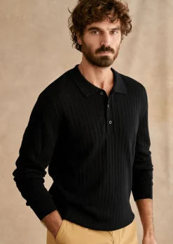Sezane Col polo|Pull Clive Noir