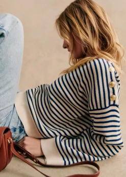 Sezane Maille|Pull Daisy Naturel / Marine