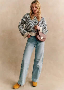 Sezane Maille|Pull Daisy Naturel / Marine