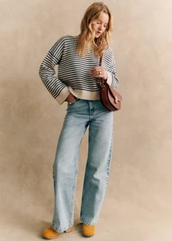 Sezane Maille|Pull Daisy Naturel / Marine