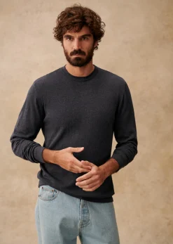 Sezane Col rond|Pulls coton|Pull Edo Bleu Chiné