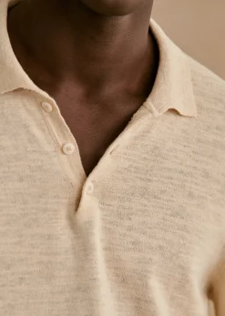 Sezane Col polo|Pulls coton|Pull Marsh Beige