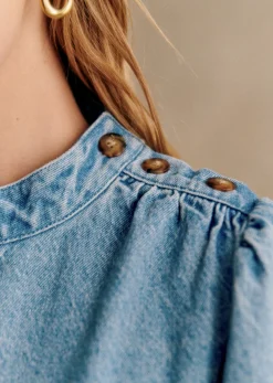Sezane Robes|Robe Aluzie Bleu Clair