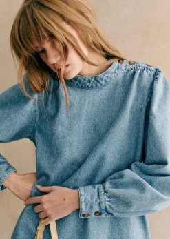 Sezane Robes|Robe Aluzie Bleu Clair