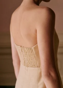 Sezane Robes|Robe Chiara Beige Clair