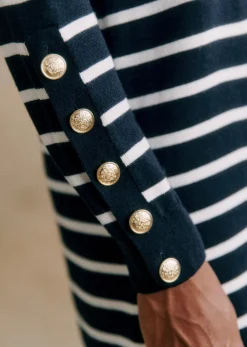 Sezane Robes|Robe Paola Marine / Ecru