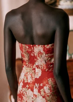 Sezane Robes|Robe Pauline Floral Rouge