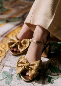 Sezane Sandales|Sandales Teresa Textile Doré Vintage